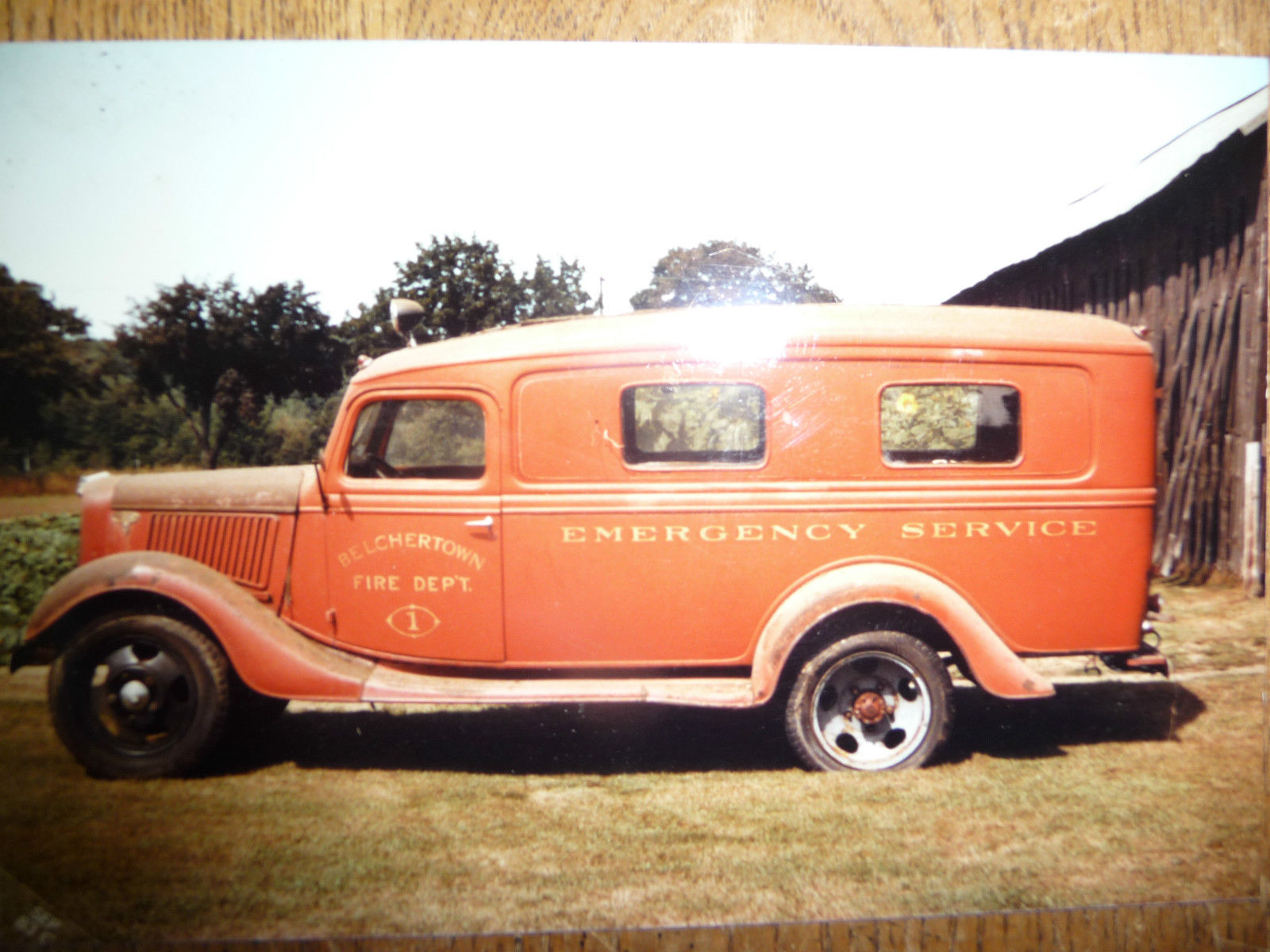 This 1936 Ford was originally owned by the Belchertown, MA FD.  It was lettered as Truck 1.